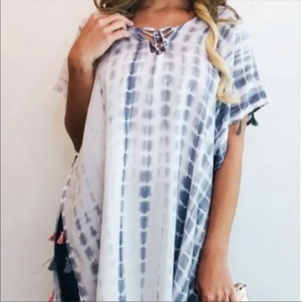 Tie Dye Boho Swim Pullover - Picture 5 of 13